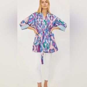 *NWOT* Marea by Liz Joy Ikat Belted Coat in “Purple Multi” Sz. OS
